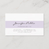 Niedliches Lila Weißes Einfaches Minimalistisches Visitenkarte (Vorderseite)