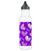 Niedliches Lila White Scribbled Herz mit Liebe Scr Trinkflasche (Rechts)