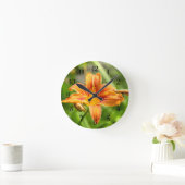 Niedliches Lily Blume Foto Runde Wanduhr (Zuhause)