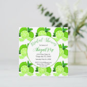 Niedliches Limones ZitrusBrautparty Einladung (Stehend Vorderseite)