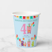 Niedliches Limonster Cartoon Spaß Geburtstagsparty Pappbecher (Rückseite)
