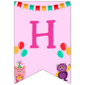 Niedliches Limonster Cartoon Spaß Geburtstagsparty Wimpelkette (Erste Fahne)