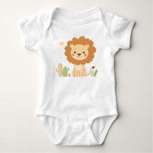 Niedliches Lion Baby Jersey Bodysuit Tierdesign