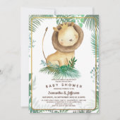 Niedliches Lion Baby Showthema Einladung (Vorderseite)