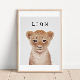 Niedliches Lion Cub Kids Poster mit individueller