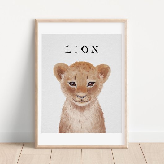 Niedliches Lion Cub Kids Poster mit individueller