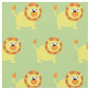 Niedliches Lion Kid Baby Kinderzimmer Light Green Stoff