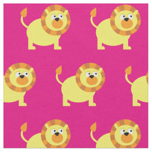Niedliches Lion Kid Baby Kinderzimmer Pink Big Cat Stoff