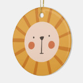 Niedliches Lion Orange Kinderzimmer Room Keramik Ornament (Links)