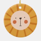 Niedliches Lion Orange Kinderzimmer Room Keramik Ornament (Hinten)