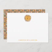 Niedliches Lion Personalisiert Baby and Kids Anima Mitteilungskarte (Vorne/Hinten)