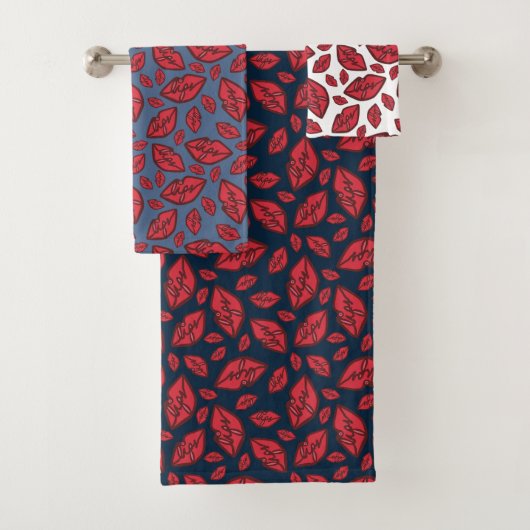 Niedliches Lippenmuster gemischt Badhandtuch Set (Insitu)