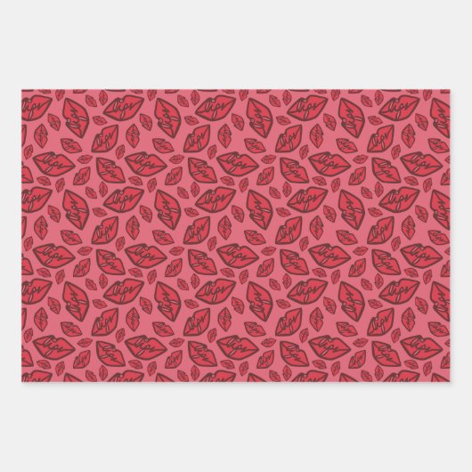 Niedliches Lippenmuster Geschenkpapier Set (Vorderseite 2)