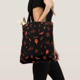 Niedliches Little Ghost Black und Orange Halloween Tasche