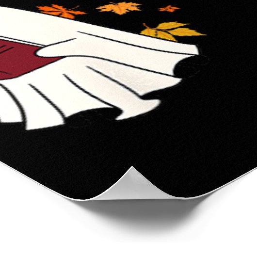 Niedliches Little Ghost Reading Book Under Herbstl Poster (Ecke)