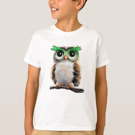Niedliches Little Green and Tan Owl T-Shirt