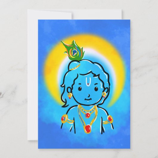 Niedliches Little Krishna Einladung (Vorderseite)