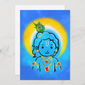Niedliches Little Krishna Einladung (Vorne/Hinten)