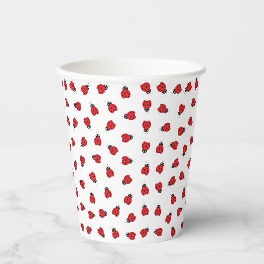 Niedliches Little Ladybug Kindergeburtstag Party Pappbecher (Vorderseite)