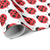 Niedliches Little Ladybug Wrapping Paper Geschenkpapier (Rolleneckpunkt)