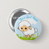 Niedliches Little Lamm Button (Vorne & Hinten)