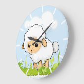 Niedliches Little Lamm Große Wanduhr (Winkel)