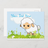 Niedliches Little Lamm Postkarte (Vorne/Hinten)