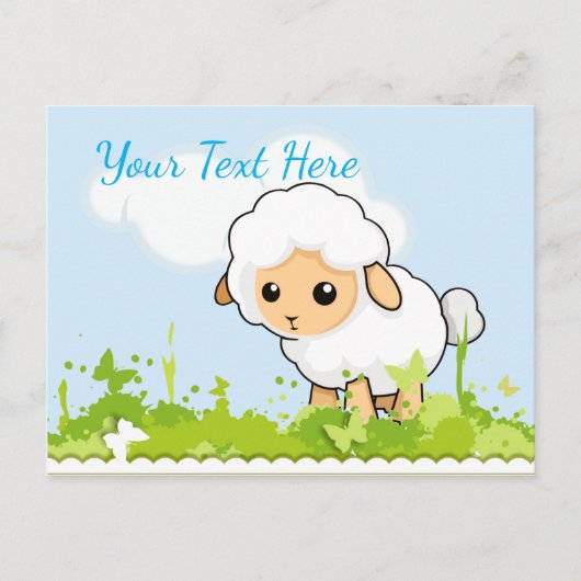 Niedliches Little Lamm Postkarte (Vorderseite)