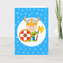 Niedliches Little Viking auf Viking Runes Blue Hin