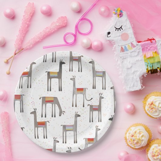 Niedliches Llama Alpaca Party Pappteller (Party)