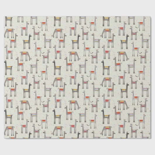 Niedliches Llama Alpaca Wrapping Paper Geschenkpapier (Flach)