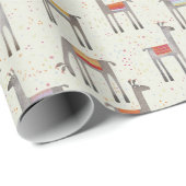 Niedliches Llama Alpaca Wrapping Paper Geschenkpapier (Rolleneckpunkt)