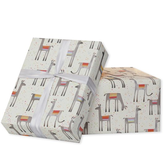 Niedliches Llama Alpaca Wrapping Paper Geschenkpapier