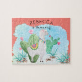 Niedliches Llama-Bild - Lamming Kinder Personalisi Puzzle (Horizontal)