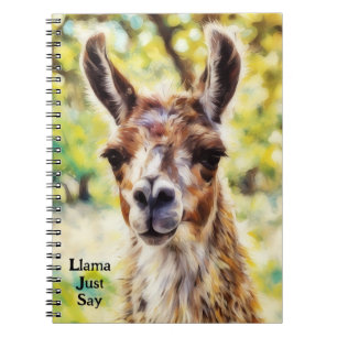 Niedliches Llama Face Animal Art Journal Notizblock