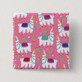 Niedliches Llama-Muster Button (Vorderseite)