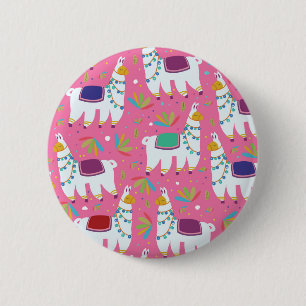 Niedliches Llama-Muster Button