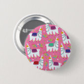 Niedliches Llama-Muster Button (Vorne & Hinten)
