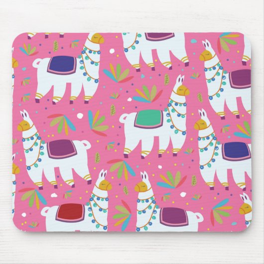 Niedliches Llama-Muster Mousepad (Vorne)