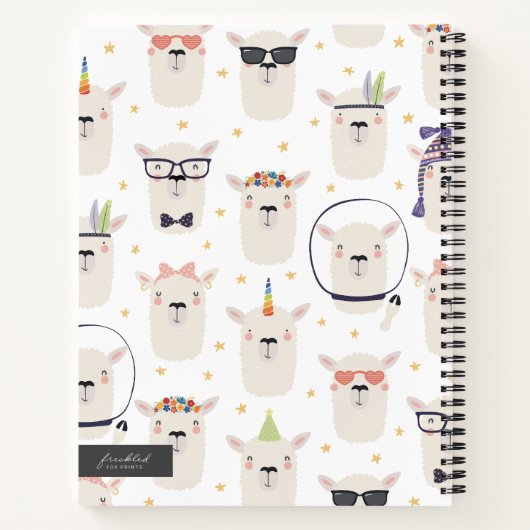 Niedliches Llama SpiralNotebook für Zurück in die Notizblock (Rückseite)