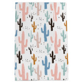 Niedliches Llama und Pastel Saguaro Cactus Pattern Mittlere Geschenktüte (Rückseite)