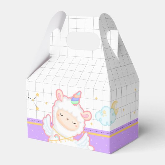 Niedliches Llama Unicorn Rainbow Gastgeschenk Box Geschenkschachtel (Vorderseite)