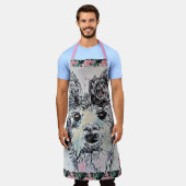 Niedliches Llama Wasserfarben Malerei Schürze der  (Getragen)