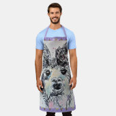 Niedliches Llama Wasserfarben Malerei Tierische Sc Schürze (Getragen)