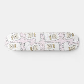 Niedliches Llamas-Muster (rosa) Skateboard (Horizontal)