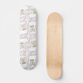 Niedliches Llamas-Muster (rosa) Skateboard (Vorderseite)