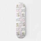 Niedliches Llamas-Muster (rosa) Skateboard (Vorne)