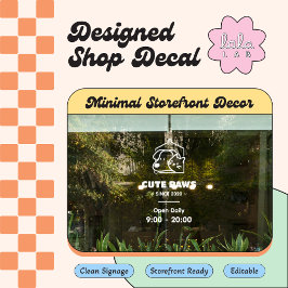 Niedliches Logo und Stundenfenster für den Tierhan Fensteraufkleber