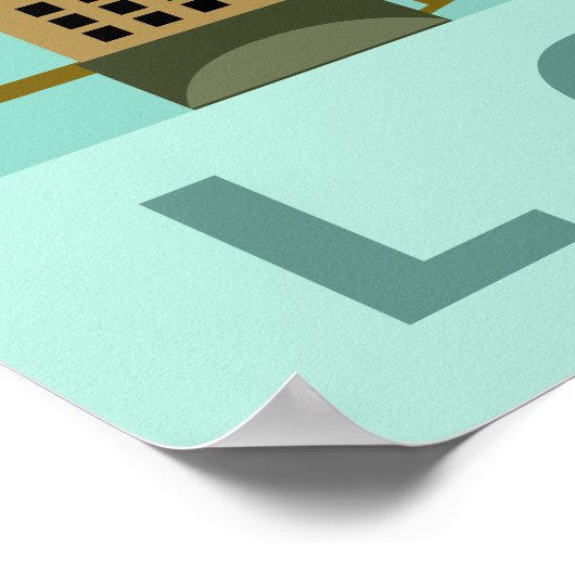 Niedliches Londoner Illustrations-Plakat Poster (Ecke)