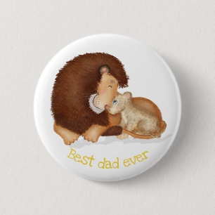 Niedliches Löwen und Cut "Best Papa ever" Abzeiche Button